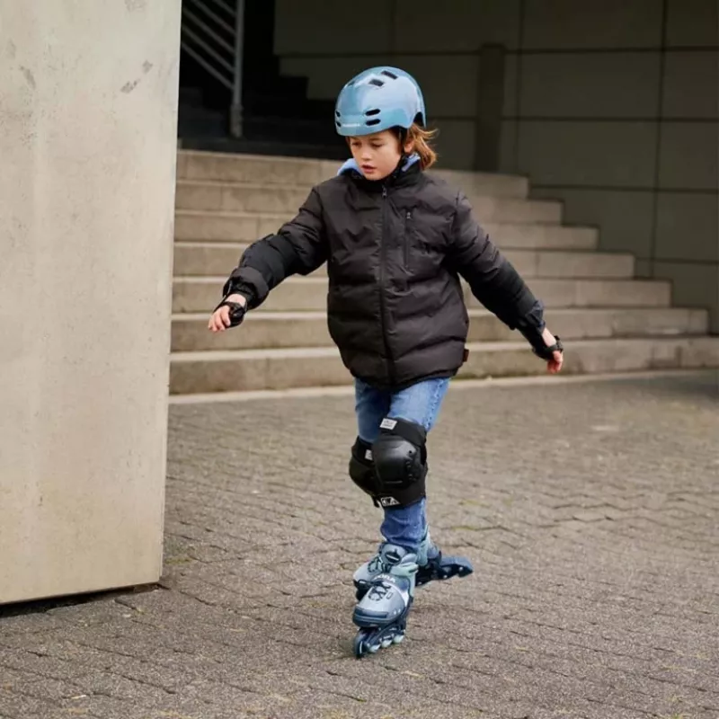 Inline-Skates HUDORA Leon 2.0, verstellbare Größe 37–40, blau/grau