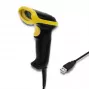 Hand-Barcodelesegerät QOLTEC 50867 — 1D/2D-Laserscanner, USB kabelgebunden, 600 mm Reichweite, gelb/schwarz