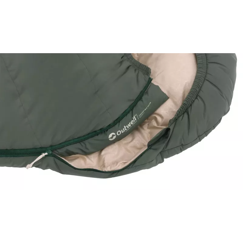 Kinderschlafsack Outwell Convertible Junior (120-150 cm) - Staubgrün Größe: links
