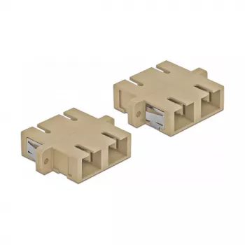 Glasfaseradapter DELOCK SC Buchse–Buchse beige, 4er-Pack (Modell 85996)