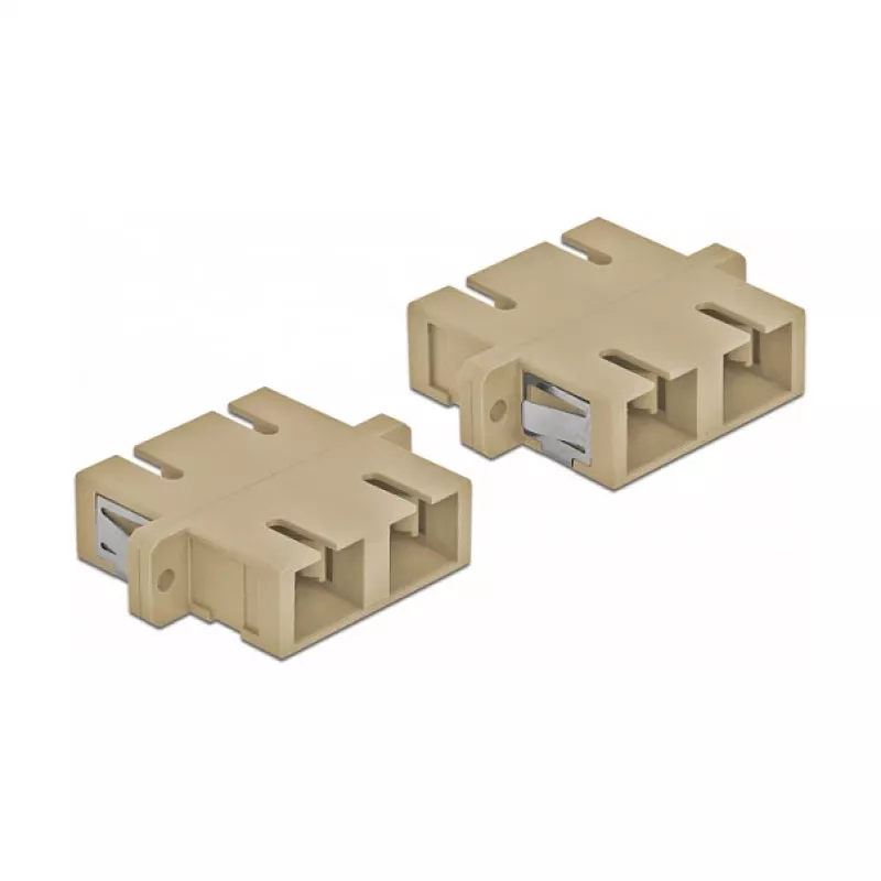 Glasfaseradapter DELOCK SC Buchse–Buchse beige, 4er-Pack (Modell 85996)