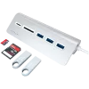 Satechi Type-C Aluminium USB Hub & Card Reader, Silber, ST-TCHCRS