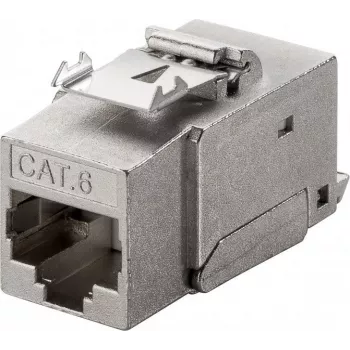 Wentronic Goobay CAT 6 KeyStone RJ45 Jack, STP geschirmt, 250 MHz - Anschluss: LSA, Zinkdruckgussgehäuse (90863)