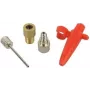 FISCHER Adapter-Set 85618 — Metall-Pumpenadapter (rot) für Fahrrad- und Rollerventile