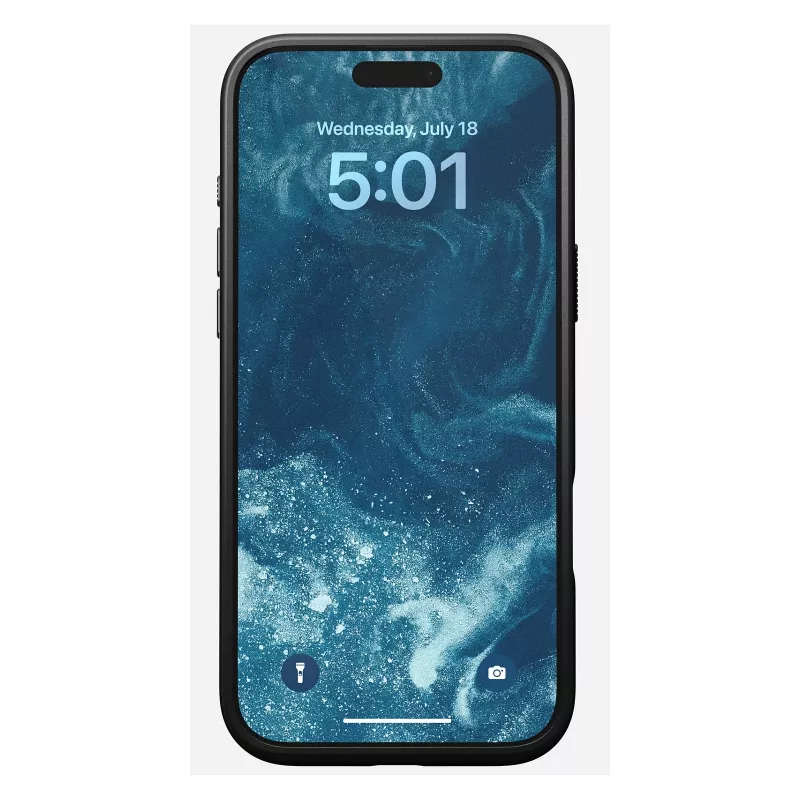 Handyhülle Nomad Modern Leather Case für iPhone 16 Pro Max, 6,9 Zoll (17,5 cm), schwarz, Leder+PC+TPU