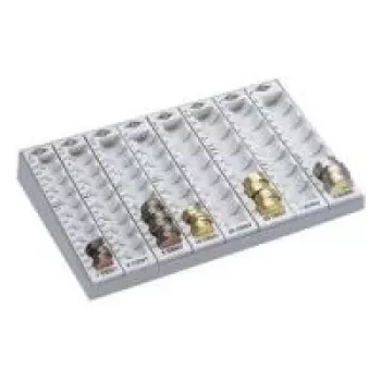 Münzzählbrett WEDO 290×200×45 mm Euro hellgrau mit 8 Münzschlitzen