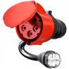 go-e Adapter für Gemini flex 22 kW, CEE Rot Dreiphasenstrom 32A > Haushaltssteckdose (schwarz, 30 cm)