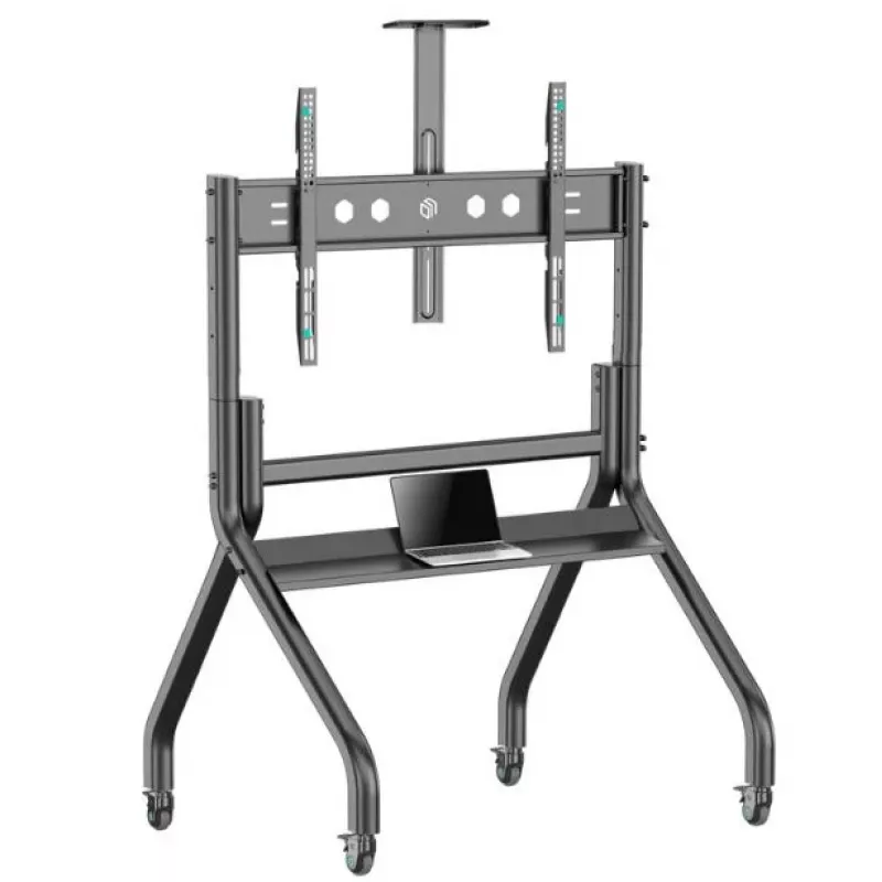 Boden-TV-Ständer ONKRON TS2080-B für 60–120 Zoll Fernseher, mobil, schwarz