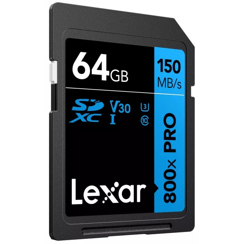 SDXC-Flash-Speicher Lexar 64 GB UHS-I 800xPRO — Klasse 10, U3, V30, 150 MB/s