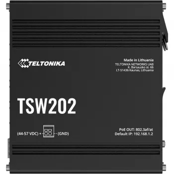 Teltonika TSW202 Managed L2 Gigabit Ethernet (10/100/1000) Power over Ethernet (PoE) Aluminium, Blau