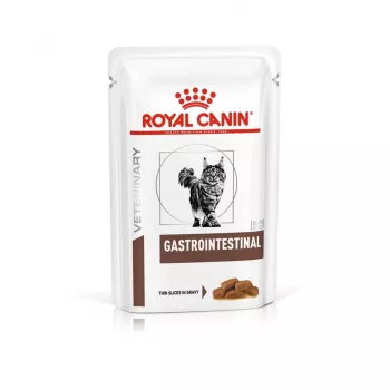 Nassfutter für Katzen Royal Canin Gastrointestinal 85 g Beutel — Fleisch, 12 x 85 g, ausgewachsene Katzen, bei Magen-Darm-Problemen