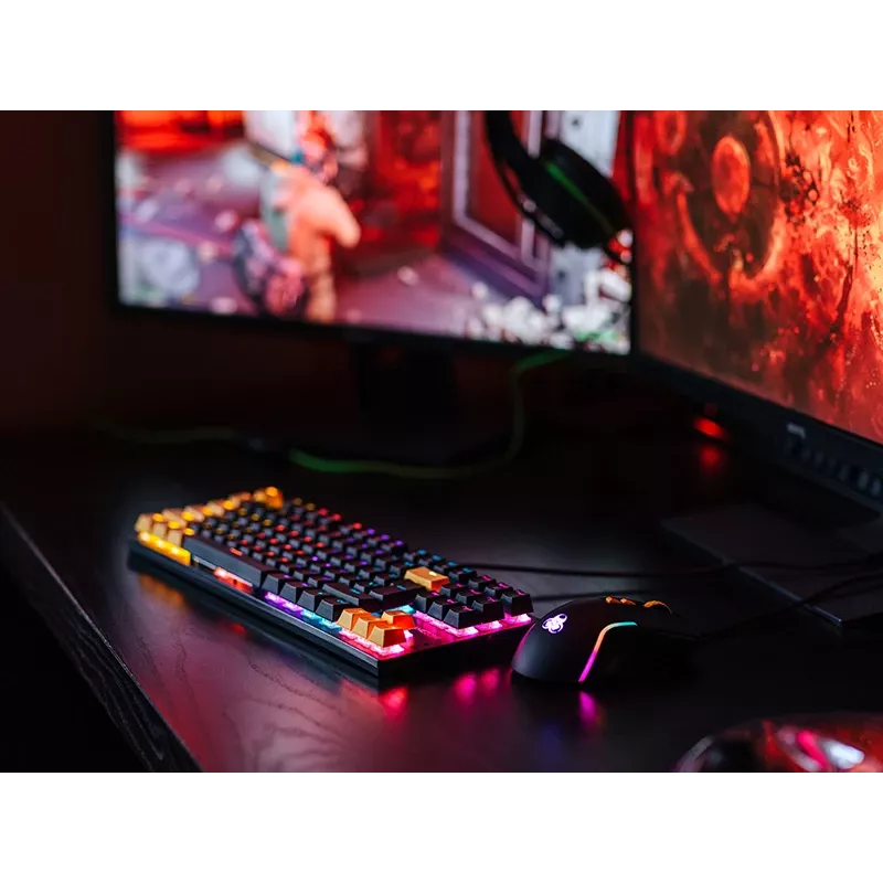 Tracer HORNET 87 Tastatur Maus inklusive Gaming USB QWERTY Englisch Schwarz, Gelb