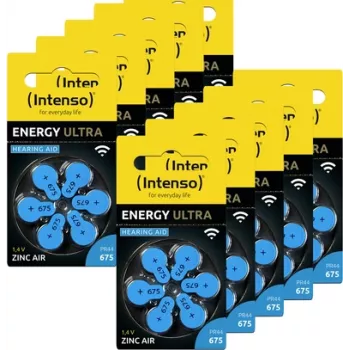 Intenso 60er-Pack Hörgerätebatterien | Zink-Luft A675 - Batterie (7504446MP)