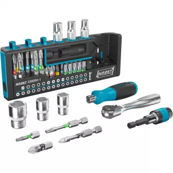 Hazet Bit Set 2300SH-1 — 39-teiliges Set mit Schlitz-, Phillips-, Pozidriv-, Innen- und Torx-Bits