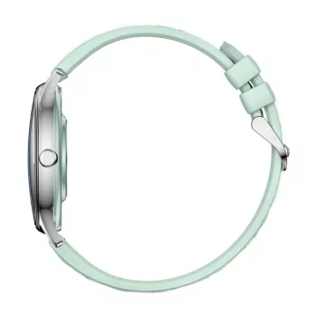 Smartwatch Colmi L28 – Silber-grünes Gehäuse mit grünem Lederarmband