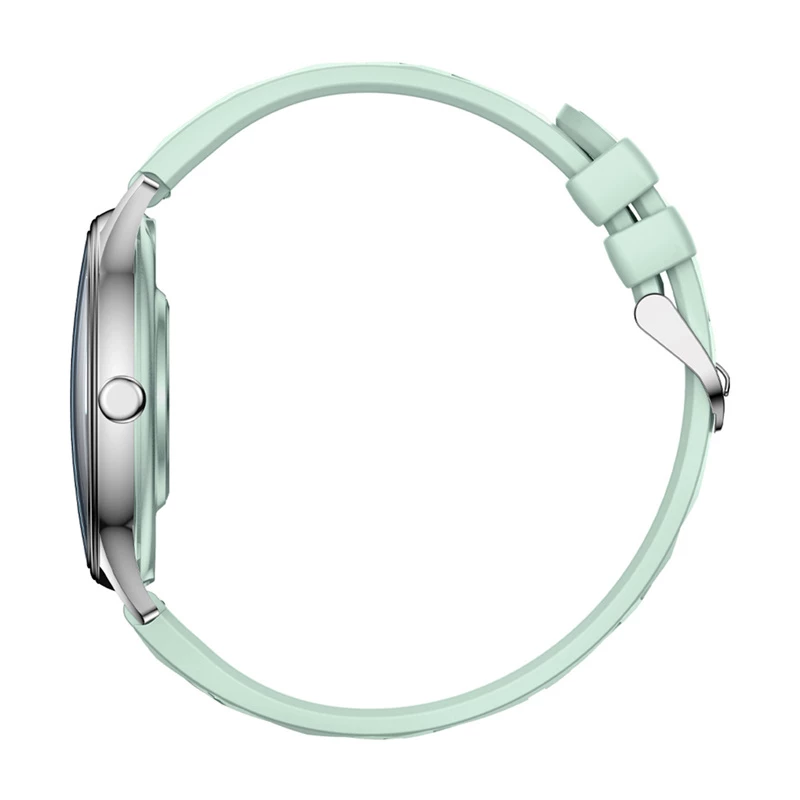 Smartwatch Colmi L28 – Silber-grünes Gehäuse mit grünem Lederarmband