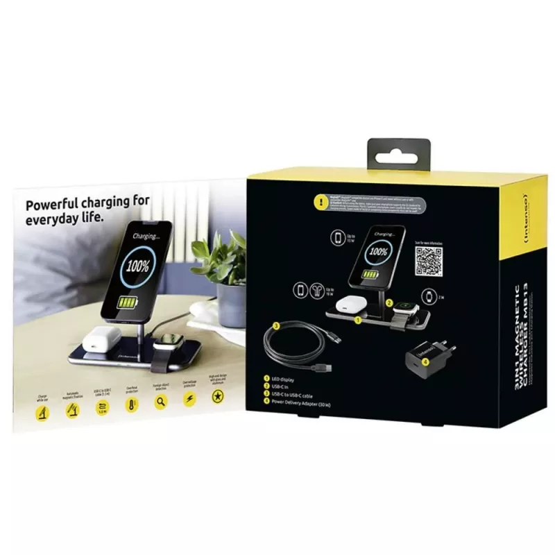 Intenso MB13 Headphones Wireless USB Fast Charging Schwarz