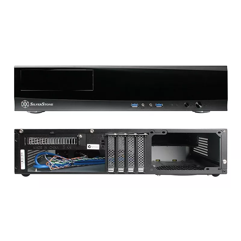 SilverStone MILO ML03 - Desktop - Mikro-ATX - ohne Netzteil (ATX / PS/2) - Schwarz - USB/Audio (SST-ML03B-R)