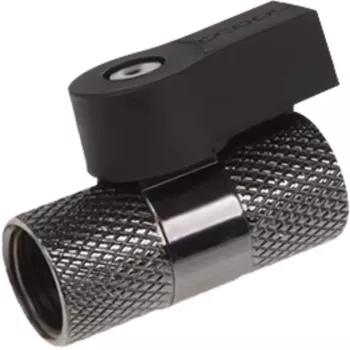 Alphacool 2-Wege-Kugelhahn G1/4 - Schwarz Nickel (17354)