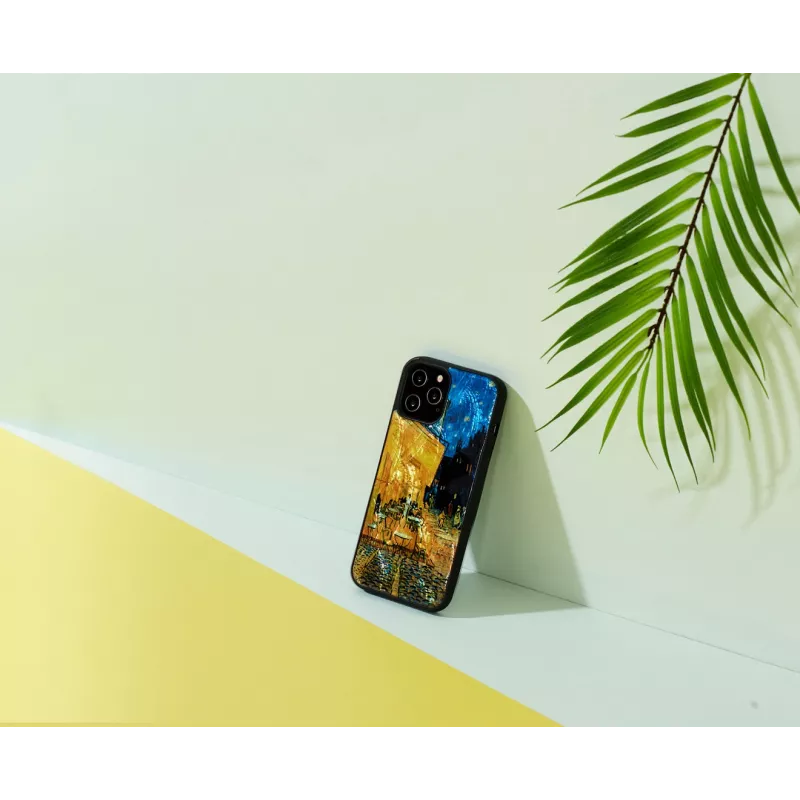 Schutzhülle iKins für Apple iPhone 12 / 12 Pro – schwarz, Design Café Terrace