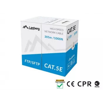 Netzwerkkabel Lanberg LCS5-11CU-0305-S RJ45 Cat5e 305 m Grau