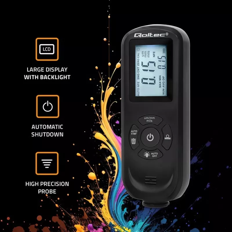 Schichtdickenmessgerät QOLTEC 50646 LCD 0–2000 µm