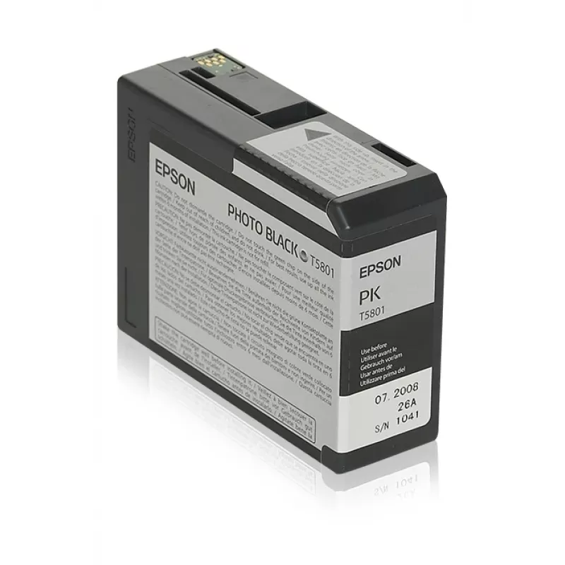 Epson Singlepack Photo Schwarz T580100, Fotoschwarz, Farbstoffbasierte Tinte, 80 ml, 1 Stück
