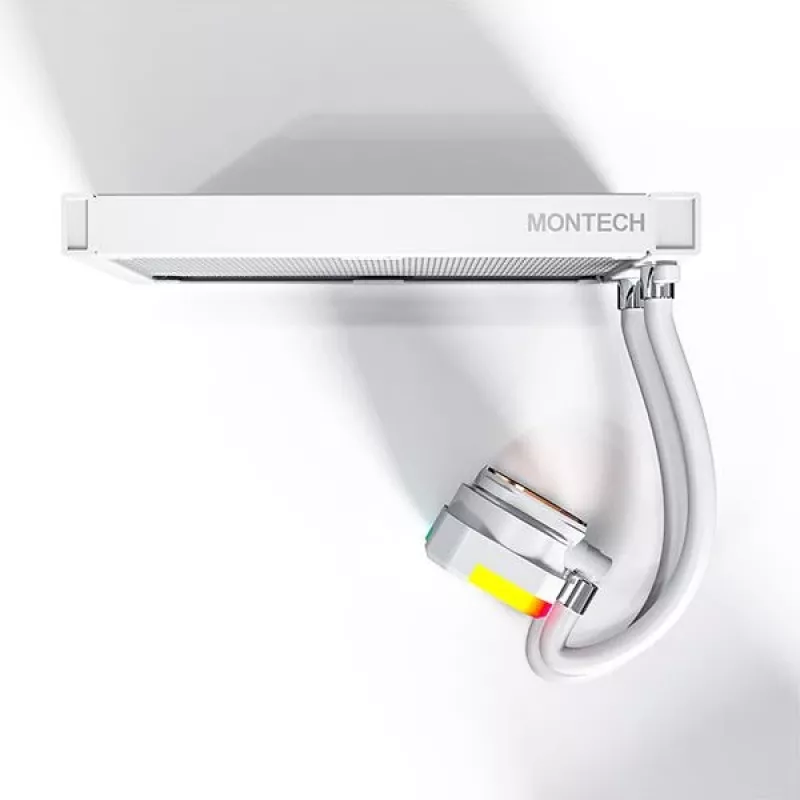 AIO-Wasserkühlung Montech Hyper Flow ARGB 240 mm Weiß — 240 mm Radiator, ARGB-Beleuchtung, weiße Ausführung