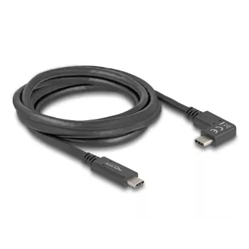 DeLOCK USB-Kabel USB Typ-C Stecker auf USB Typ-C Stecker abgewinkelt 2 m 5 Gbit/s 4K PD 60 W