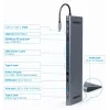 Gembird A-CM-COMBO9-01 USB Type-C 9-in-1 Multi-Port-Adapter (USB-Hub + HDMI + VGA + PD + Kartenleser + LAN + 3,5 mm Audio), Space Grey