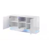 QIU 2D1K Kommode 150x41.5x75 cm glänzend weiß/glänzend weiß