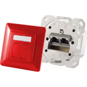 Netzwerkdose 2x RJ-45 ShiverPeaks 74280-R Cat6a 500 MHz rot Metall matt