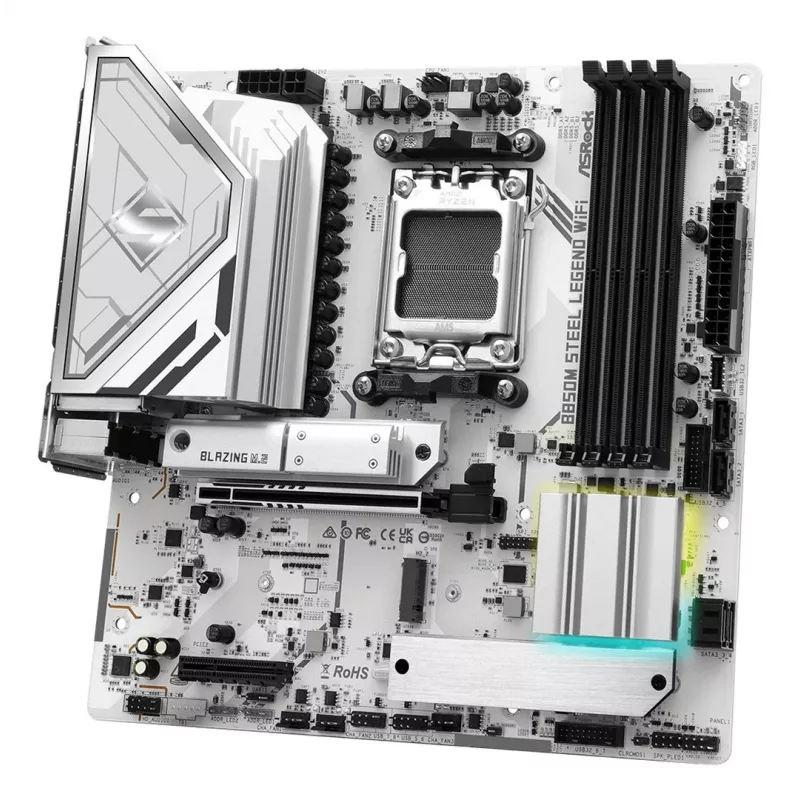 Mainboard ASRock B850M Steel Legend WiFi — AMD B850, Socket AM5, microATX, DDR5, 4 DIMM, Wi‑Fi 7, 2.5Gb LAN
