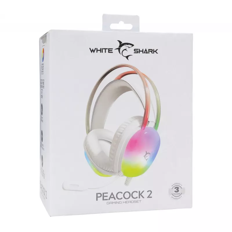Kopfhörer White Shark GH-2444 Peacock-2 Weiß
