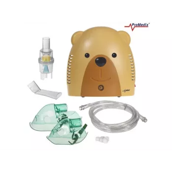 Promedix Inhalator für Kinder, Teddybär, Vernebler-Set, Masken, Filter, PR-811