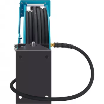 Offene Schlauchtrommel 9040OS-10, 20 Meter, Druckluftschlauch Blau, 2 Meter Anschlussschlauch