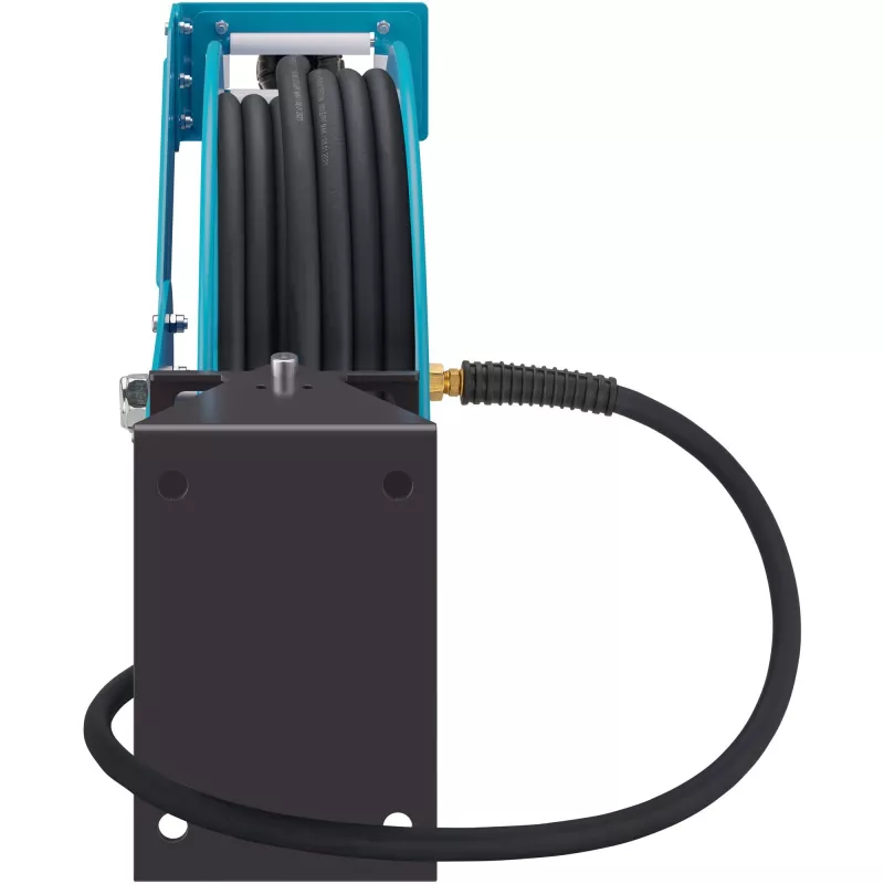 Offene Schlauchtrommel 9040OS-10, 20 Meter, Druckluftschlauch Blau, 2 Meter Anschlussschlauch