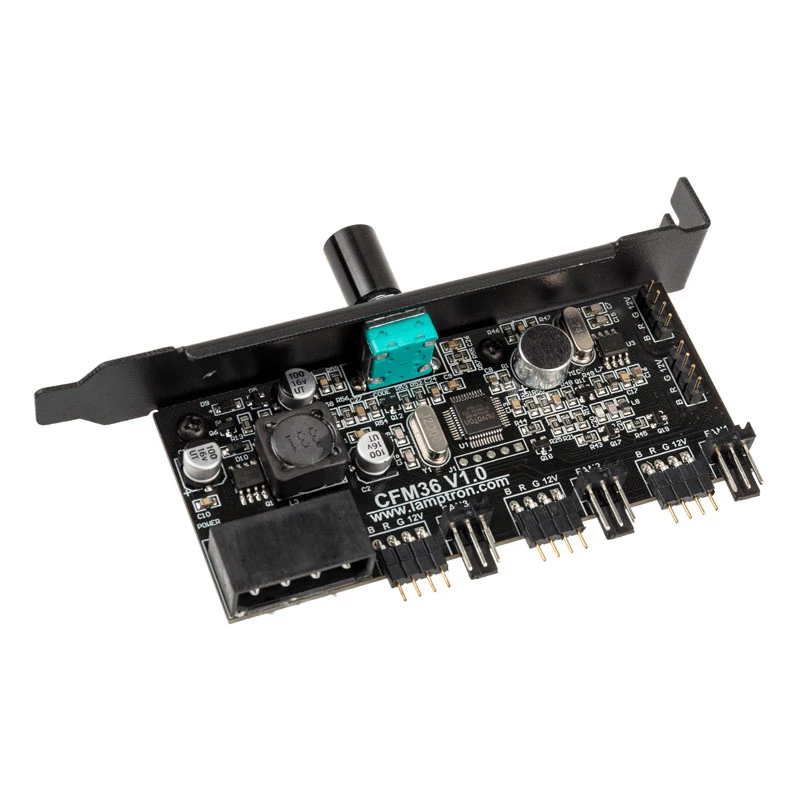 Lamptron CFM36 Lüfter- und RGB-LED-Controller für PCI-Slot, schwarz