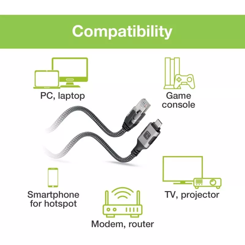 Techly ICOC U3C-RJ45-010 Netzwerkkabel Silber, Schwarz 1 m Cat6 F/UTP (FTP)