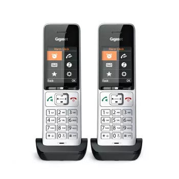 Gigaset COMFORT 500HX duo Analog/DECT Telefon Anruferkennung Schwarz, Silber