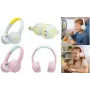 LogiLink BT0073BL On-Ear-Kopfhörer, Bluetooth, kabelgebunden, hellblau, gelb, faltbar (BT0073BL)