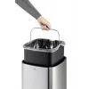 Rechteckiger Mülleimer Durable NO TOUCH 35L Edelstahl Schwarz Silber