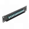 Glasfaser-Patchpanel DeLOCK 10 Zoll 12 Port LC Duplex aqua 1U schwarz