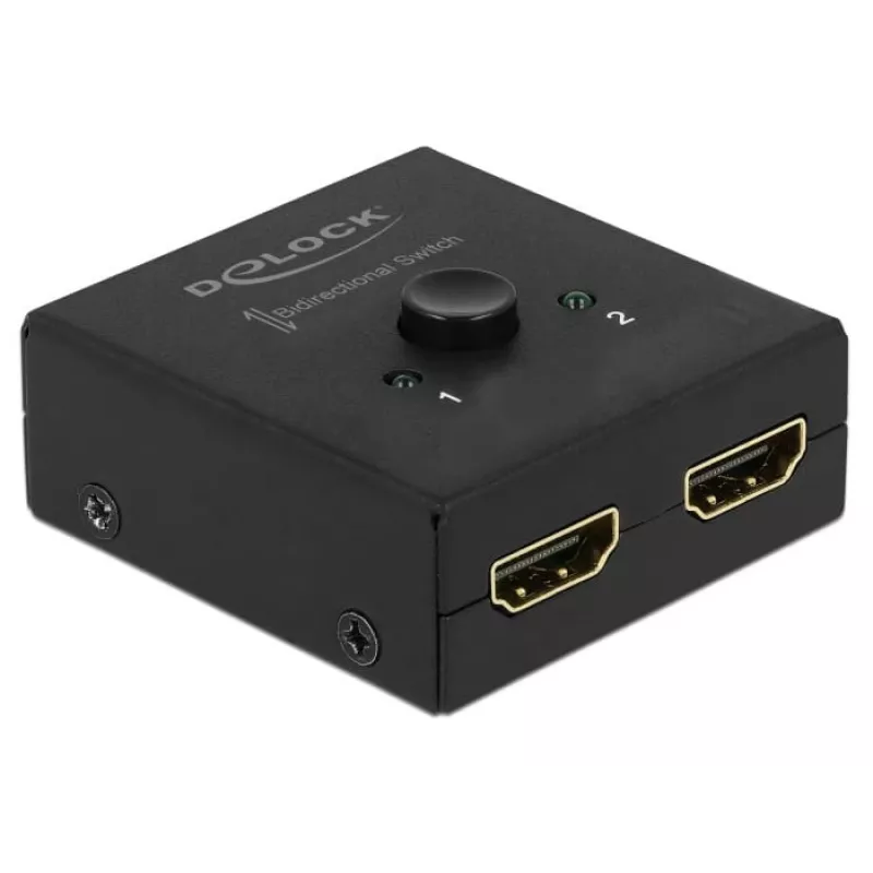 DeLock HDMI 2-1 bidirektional 4K 60 Hz kompakt - Retail Box - Video/Audio-Switch - 2 x HDMI - Desktop (64072)