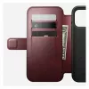 Handyhülle Nomad Modern Leather Folio für iPhone 17 Pro Max — Leder, TPU, PC, Aluminium, Burgund, 16 cm (6,3 Zoll)