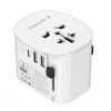 Reiseadapter GEMBIRD TPA-EU2A1C15-01-W – 15W, Typ-E-Stecker, 2× USB-A + 1× USB-C, 100–250V