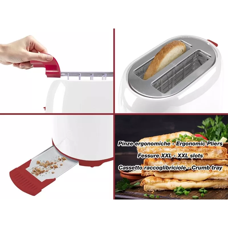 Toaster Beper P101TOS100 2-Scheiben Kompakt-Design, Edelstahlgehäuse, einstellbare Bräunung