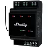 Intelligentes Relais Shelly Wave PRO 3 — schwarz, Kunststoffgehäuse, 110–240 V AC, 50–60 Hz, 0,3 W, 53×59×96 mm