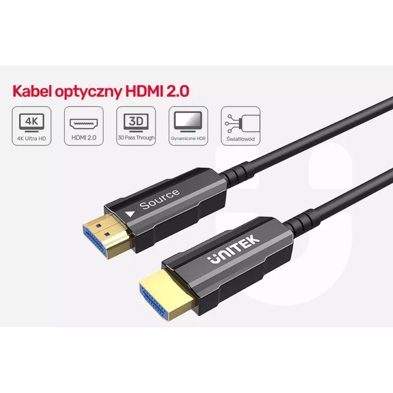 HDMI-Kabel UNITEK C11072BK-25M 25 m 18 Gbit/s Schwarz