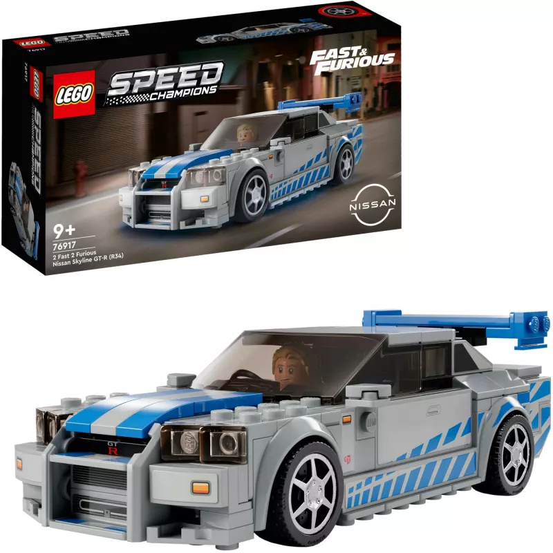 LEGO 76917 Speed Champions 2 Fast 2 Furious Nissan Skyline GT-R (R34) Spielzeugauto